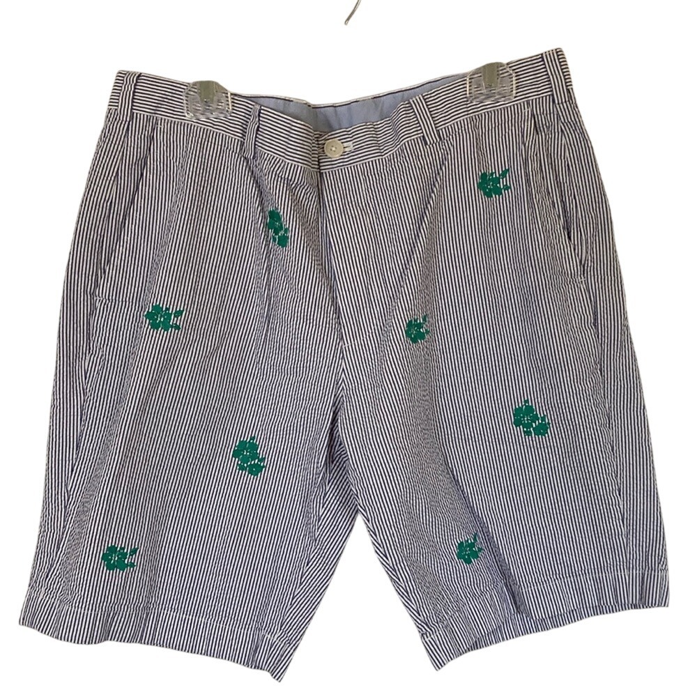 Brooks Brothers Mens Blue‎ White Seersucker Shorts Size 38 Novelty Print Preppy
